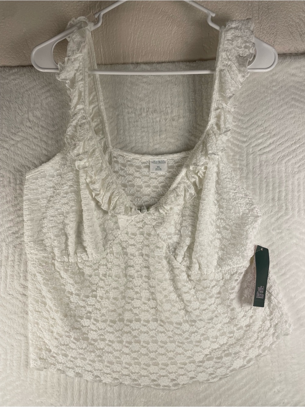 wild fable White Lace Ruffle Camisole